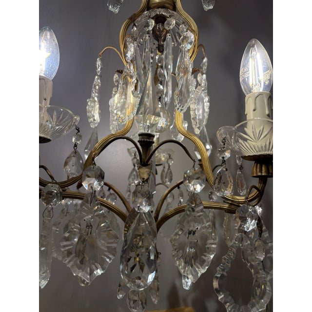 Glass Antique Italian Crystal Chandelier For Sale - Image 7 of 14