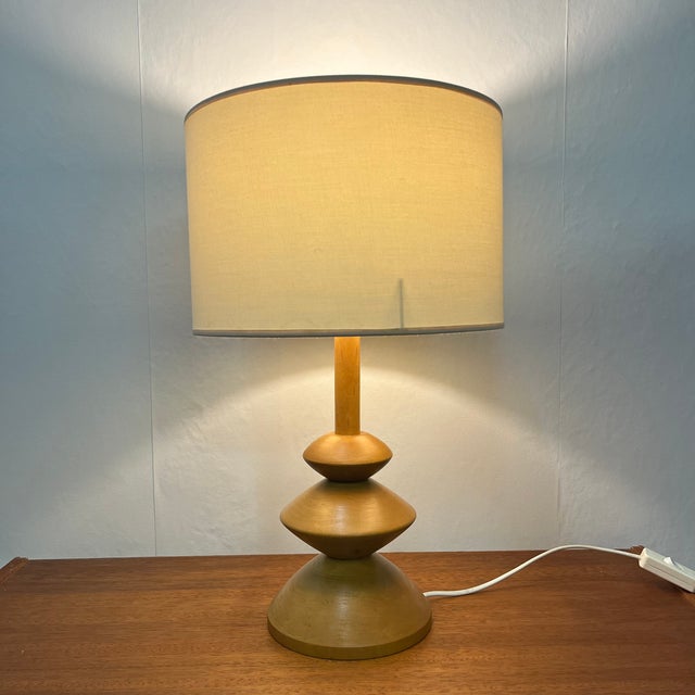 Light Wood Table Lamp, 1980s For Sale - Image 6 of 12