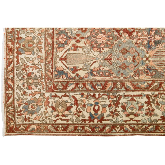 Antique Multicolor Persian Bakhtiari Designed Wool Rug For Sale - Image 4 of 8