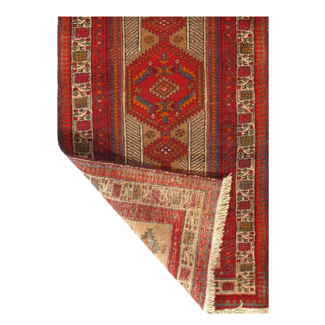 Traditional Beige Fine Hand Knotted Antique Serab Runner 3'2'' X 10' For Sale - Image 3 of 4