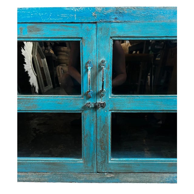 Vintage Cobalt Blue Shelf Cabinet For Sale In Los Angeles - Image 6 of 7