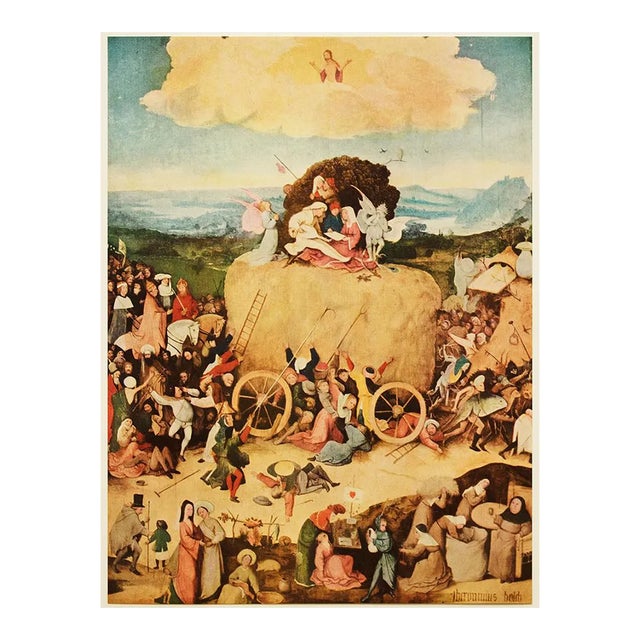 1955 After Bosch "The Hay-Wain", Vintage Full-Color Print For Sale