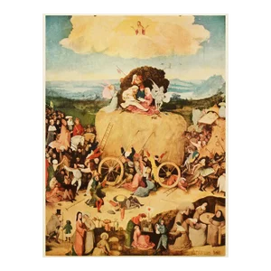 1955 After Bosch "The Hay-Wain", Vintage Full-Color Print