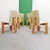 Chairs with Tripod Structure and Beige Leather Upholstery, 1970s, Set of 6, in Very Good conditions. Designed 1970 to 1979