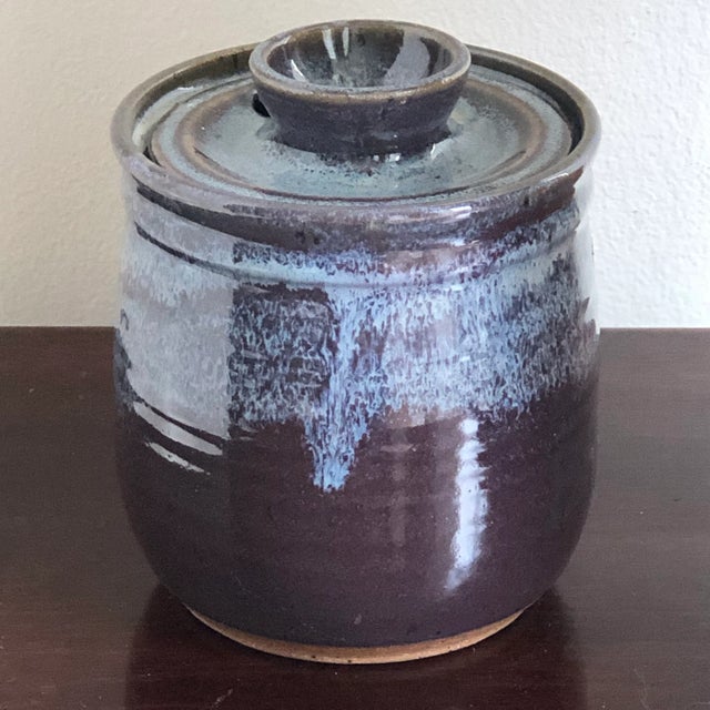 Vintage Studio Stoneware Honey Pot For Sale - Image 10 of 12