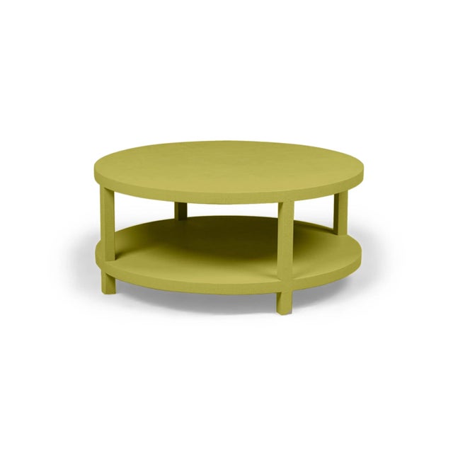 Not Yet Made - Made To Order Raffia Wrapped Olive Tree Round Two-Layer Coffee Table For Sale - Image 5 of 5