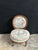 Charming vintage Louis XVI style slipper or chauffeuse chair with an oval medallion back, fluted tapered legs, carved...