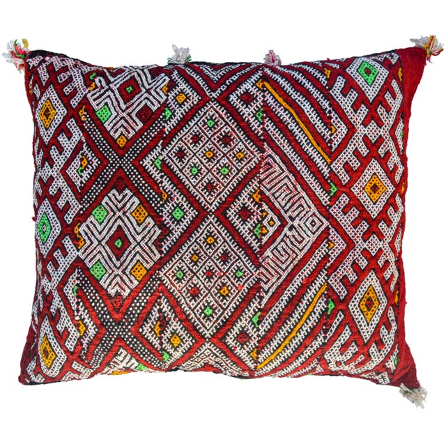 Neon Green Berber Pillow W/ Tribal Motif For Sale - Image 8 of 8