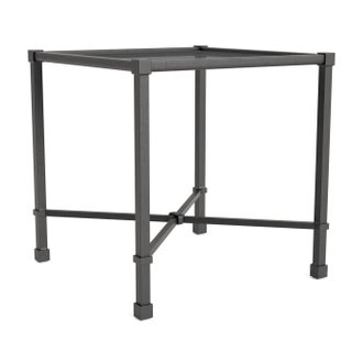 Brown Jordan Venetian 18" Square Occasional Table, Textured Pewter frame For Sale