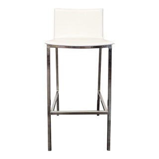 Cb2 Faux Leather Bar Stool For Sale