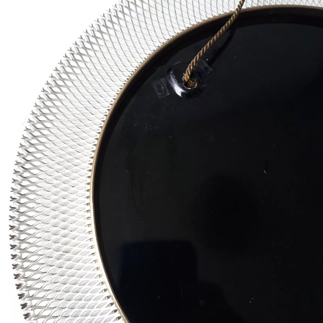 Bauhaus Metal Mesh Wall Mirror in the style of Mategot, France, 1940s For Sale - Image 4 of 7