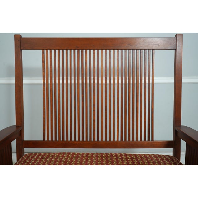 Stickley Stickley Mission Cherry Spindle Back Settee For Sale - Image 4 of 18