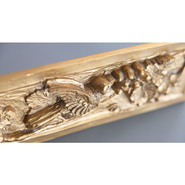 Wood Mid-Century Italian Giltwood Carved Birds Grapevine Wall Plaque Architectural Element For Sale - Image 7 of 9