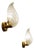 Murano Glass and Brass Wall Lamps attributed to Ercole Barovier, 1930s, Set of 2 For Sale