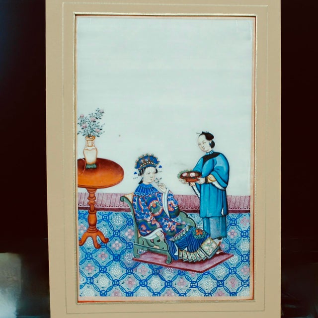 A group of three exceptional gouache portraits of Chinese nobles, two ladies and a gentleman, each outfitted in...