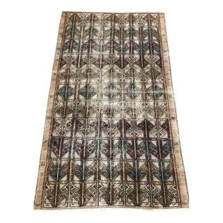 Vintage Rug | Chevron Motifs | Zeki Muren Design | 3'3" X 5'7" For Sale