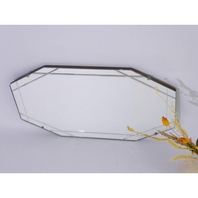 Antique Art Deco Octagonal Frameless Beveled Wall Mirror, 1920s For Sale - Image 8 of 10