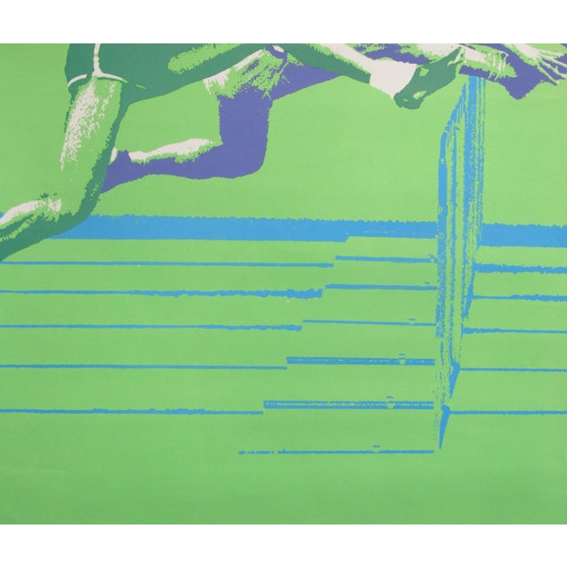 Mid-Century Modern Original Vintage 1972 Munich Olympic Poster, Athletics (Hurdles) For Sale - Image 3 of 6