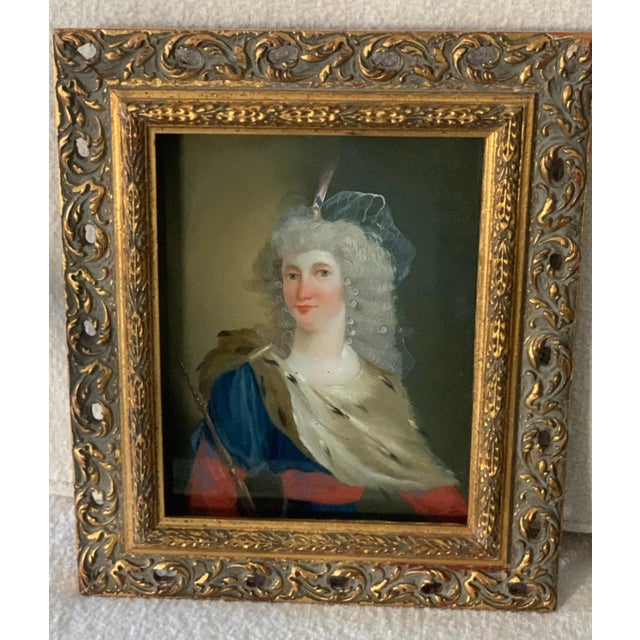 18th Century Reverse Painted Image on Glass For Sale - Image 10 of 13