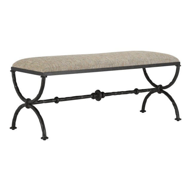 Currey & Company Agora Peppercorn Bench For Sale