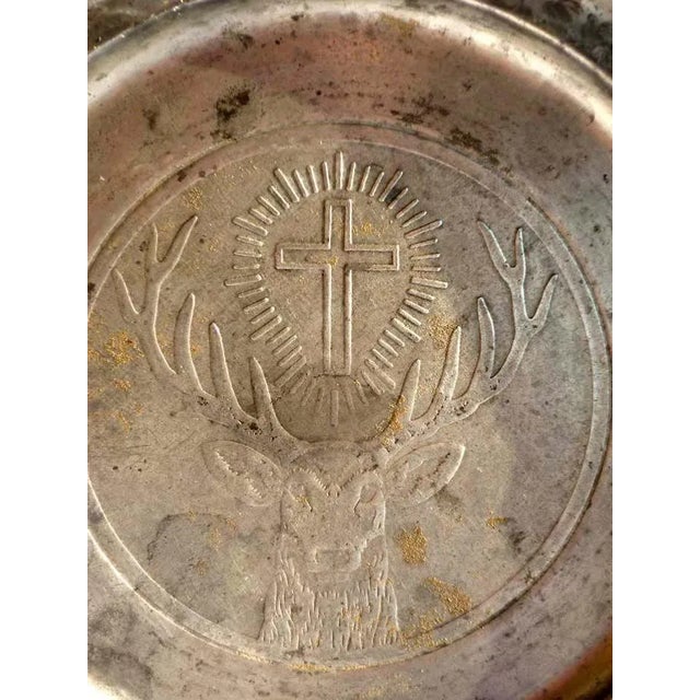 Jagermeister Advertising Liquor Pewter Plate, 1950s For Sale - Image 3 of 6