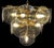 Vintage italian murano chandelier by vistosi. The chandelier has 23 fantastic fumé discs in a gold metal frame. Period:...