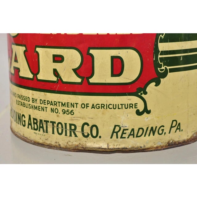 Vintage Raco 25 Lbs. Advertising Lard Tin Metal Can Reading Pa Twin Handles For Sale - Image 9 of 10