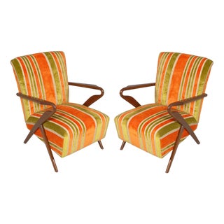 Vintage Lounge Chairs by Paolo Buffa for La Permanente Mobili Cantù, 1950s, Set of 2 For Sale