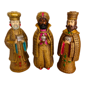 1960s Mid Century Three Wise Men Taper Candle Holders