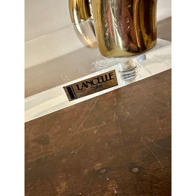 Vintage Lucite Brass Swan Vanity Tray For Sale - Image 4 of 4