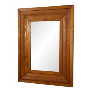 Rare Mid-19th Century American Pine Ogee Mirror With Original Mercury Glass For Sale