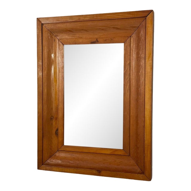 Rare Mid-19th Century American Pine Ogee Mirror With Original Mercury Glass For Sale