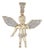 0.10ctw Diamond Guardian Angel Cheurb Pendant 10k Yellow Gold For Sale