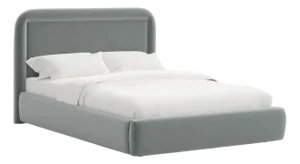 Stoffer Home x Cloth & Company Marisa Platform Bed in Performance Velvet Lichen - Full/Double
