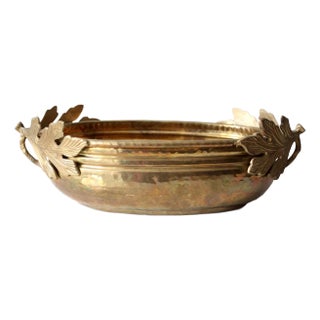 Vintage Brass Centerpiece Bowl For Sale