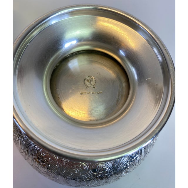 Mid 20th Century English Silver Plate & Cut Crystal Caviar Service Bowl, Regency Style For Sale - Image 5 of 7