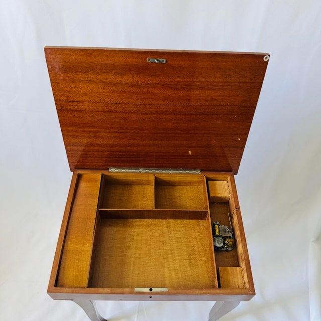 Vintage Italian Inlaid Wood Music Box Table For Sale In New York - Image 6 of 12
