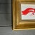Contemporary original abstract flying red lips painting. Measures 8x5 or 12.5x9.5 framed. Check out my shop Robins Egg...