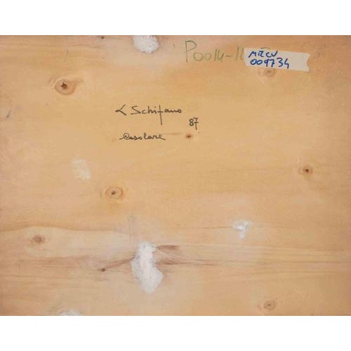 Luciano Schifano, Cottage Painting, Oil on Wood, 1987 For Sale - Image 4 of 5