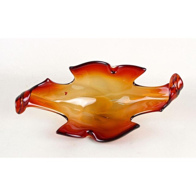 Mid-Century Murano Glass Bowl in Amber, Orange, and Red Tones, Italy, 1960s For Sale - Image 15 of 18