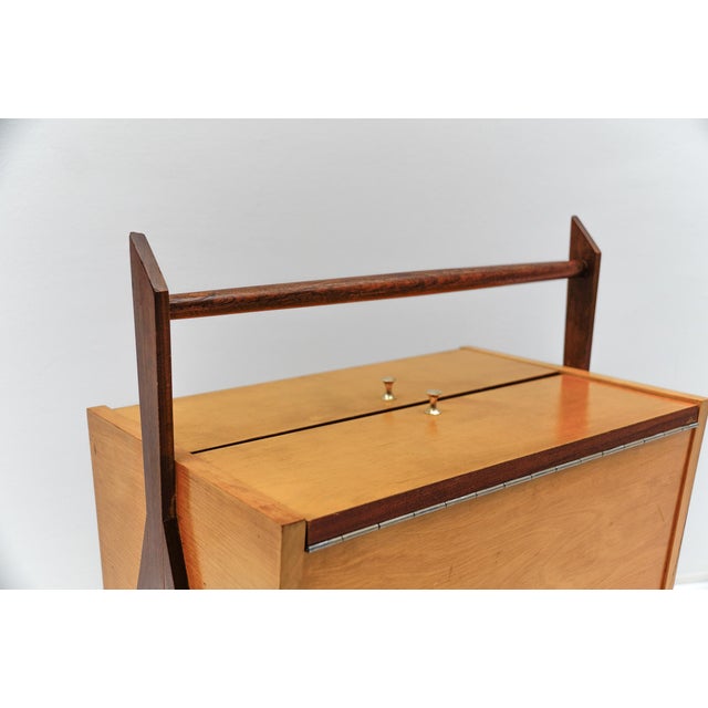 Brown Mid-Century Modern Italian Sewing Box, 1960s For Sale - Image 8 of 12