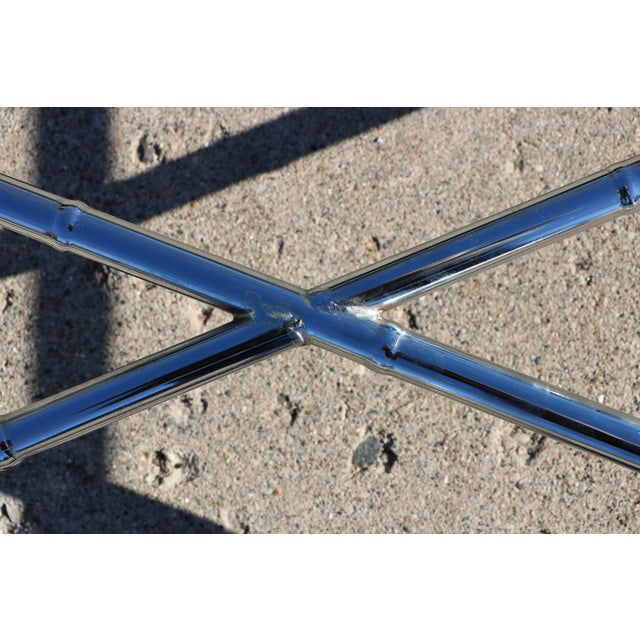 Faux Bamboo Chrome X-Base Coffee Table For Sale - Image 12 of 12