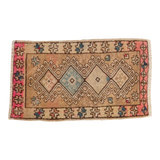 Vintage Distressed Oushak Rug Mat - 1'9" x 3' For Sale