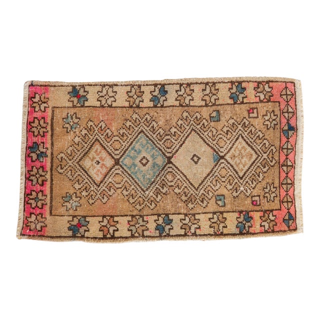 Vintage Distressed Oushak Rug Mat - 1'9" x 3' For Sale