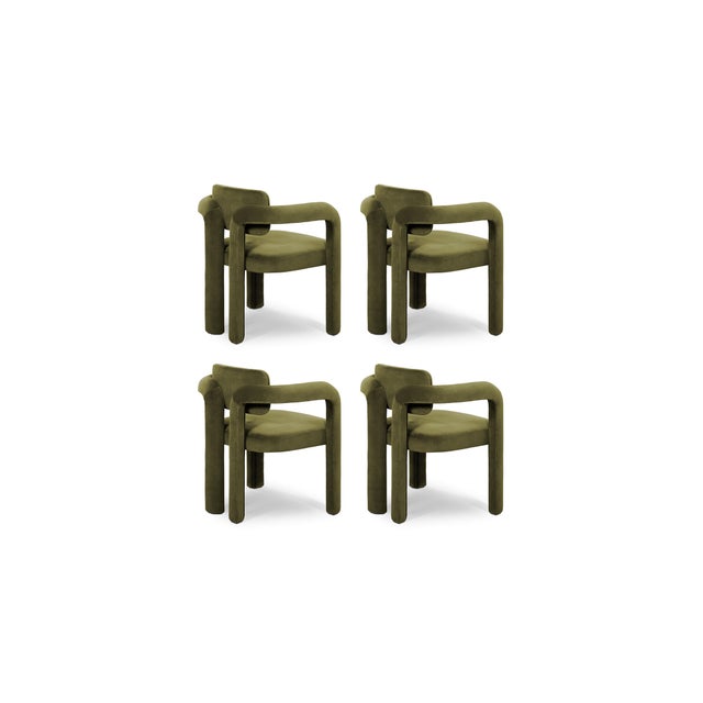 Double Arch Dining Chairs in Forest Green Cotton Velvet from Insidherland, Set of 4 For Sale - Image 13 of 13