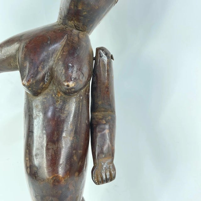 Early 20th Century Nyamwezi Wood Figure with Movable Arm For Sale - Image 4 of 10