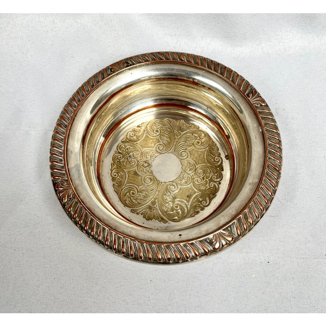Metal Vintage English Silver and Copper Wine Coaster For Sale - Image 7 of 9