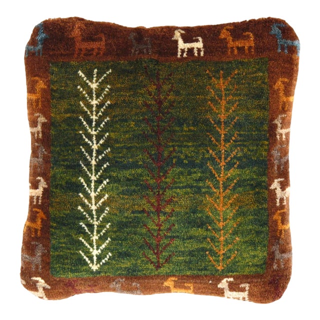 Pasargad DC Fine Hand Knotted Gabbeh Pillow For Sale