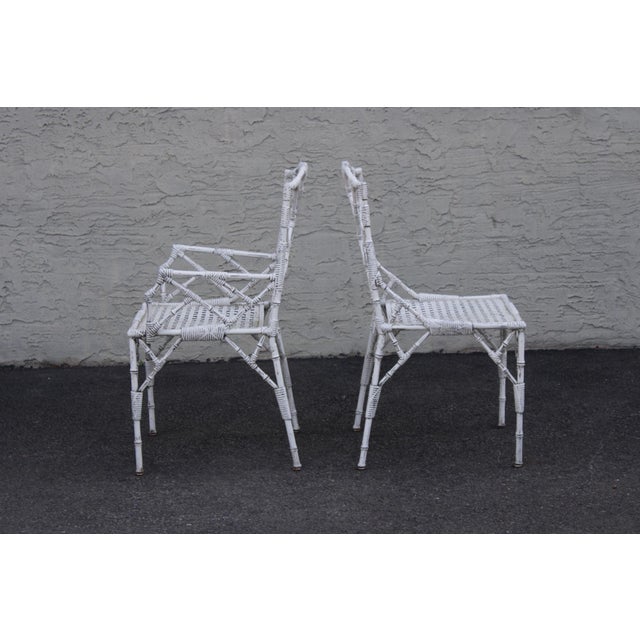 Venemen of California Faux Bamboo Cast Aluminum Patio Dining Set For Sale - Image 9 of 12