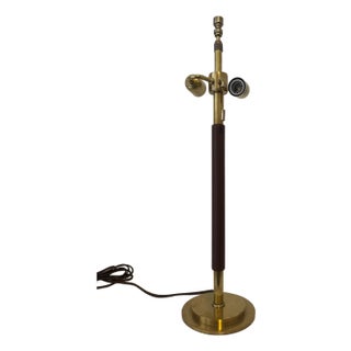 Brass and Leather Ralph Lauren for Visual Comfort Lamp For Sale